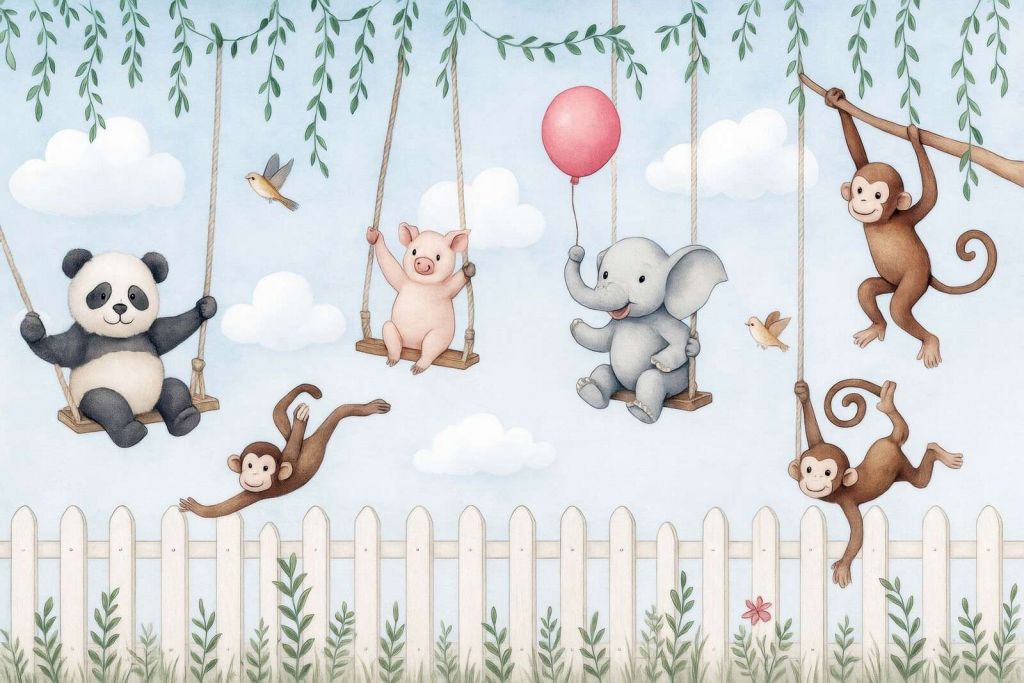 Zwierzęcy przyjaciele na placu zabaw