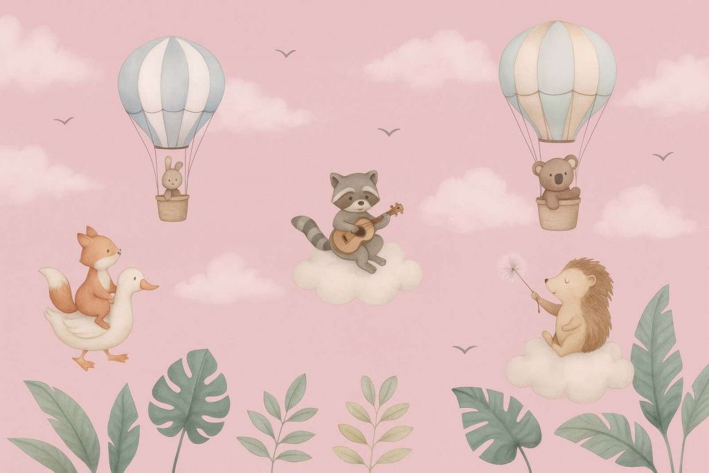 Gra światła w różowym niebie