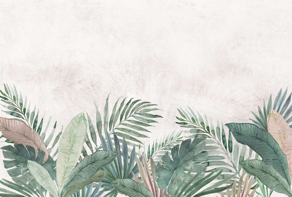 Tropikalna roślinność w akwareli