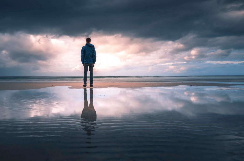 Cisza na plaży lustrzanej