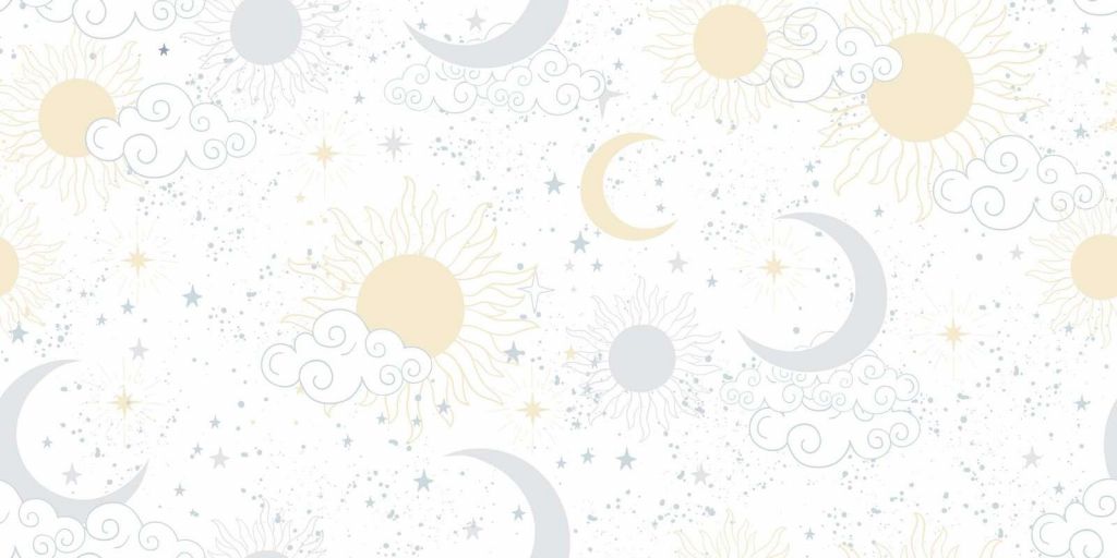 Jasne słońce i księżycowe niebo