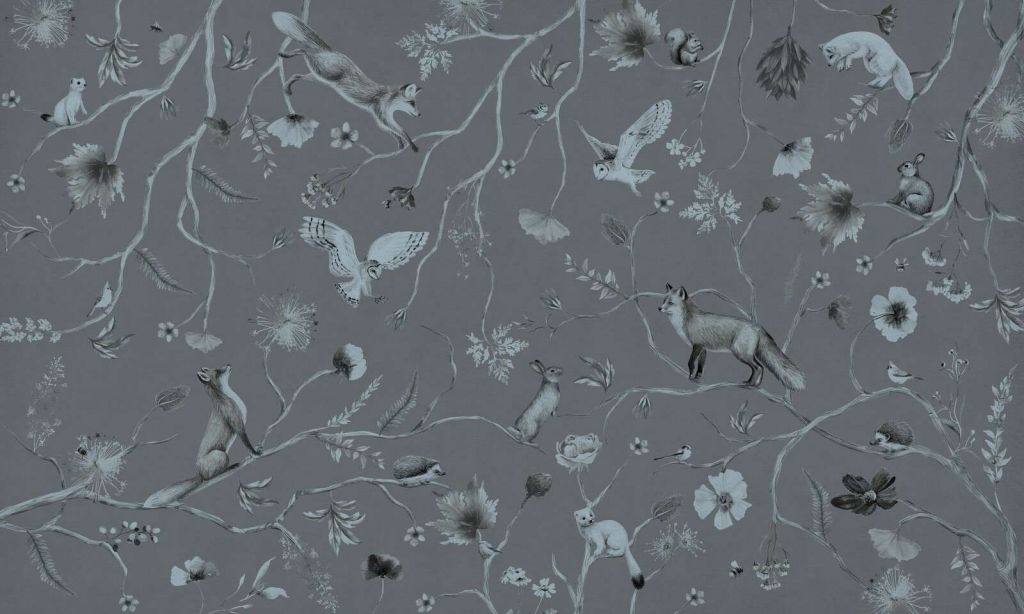 Playful Forest - Monochrome - Blue