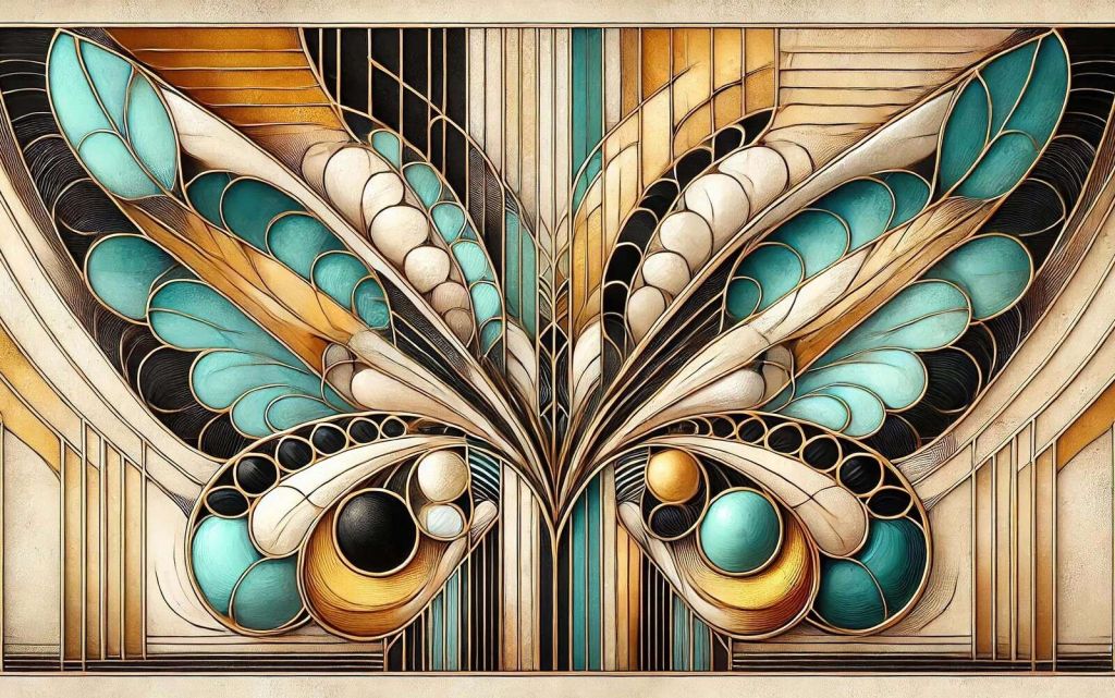 Motyl w kolorach art déco