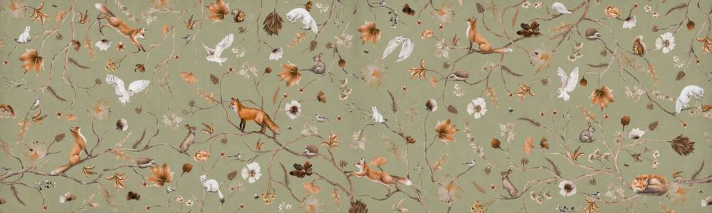 Zabawny las - zielony - panorama