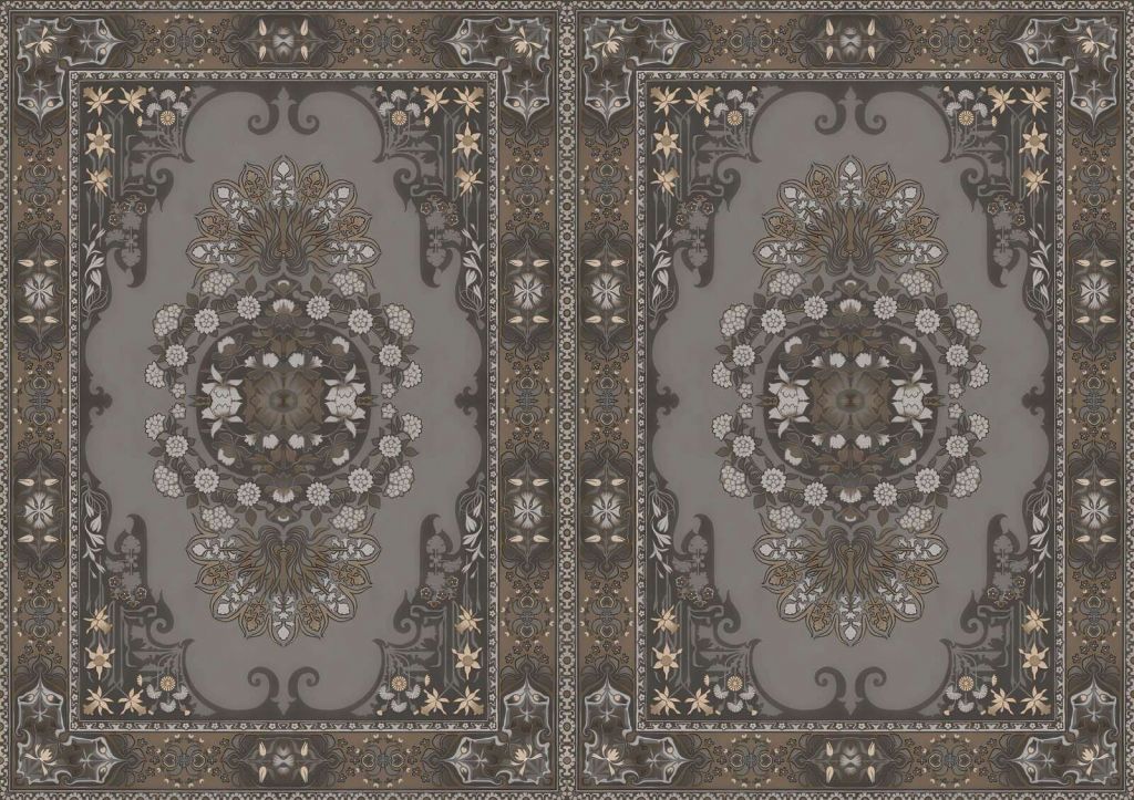 Klasyczne ornamenty w ciemnym taupe
