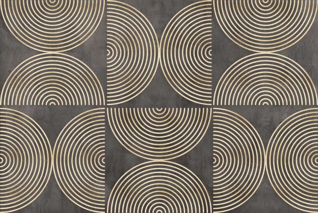 Eklektyczne kręgi nowoczesna sztuka złoto brąz