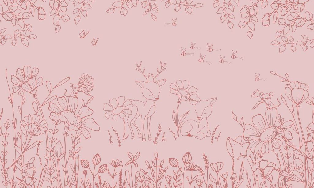 Deer Doodles - pink dark