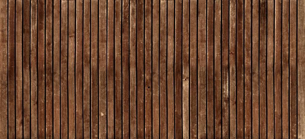 Hout behang - Donkere verticale houten planken - Gang