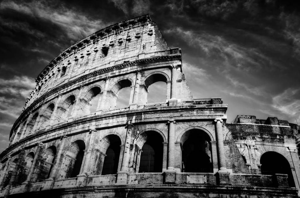 Black and white wallpaper - Colosseum in Rome - Tienerkamer