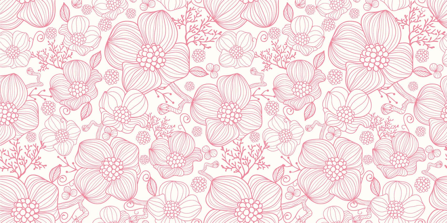 Patterns for Kidsroom - Grote roze bloemen - Slaapkamer