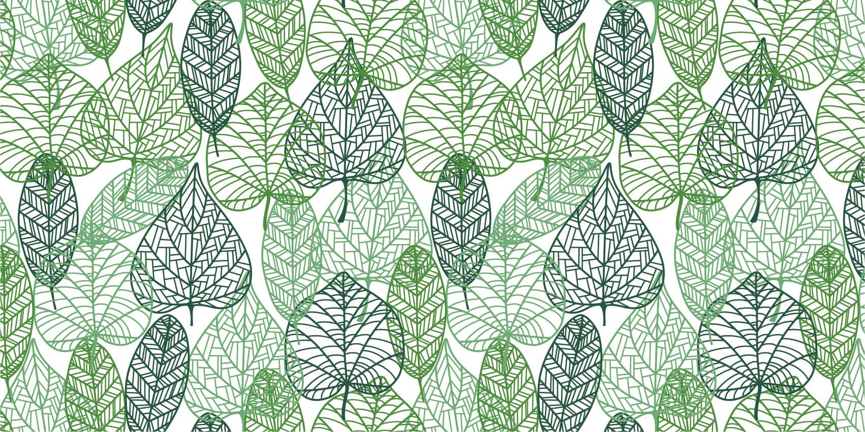 Leaves - Opengewerkte groene bladeren - Hobbykamer