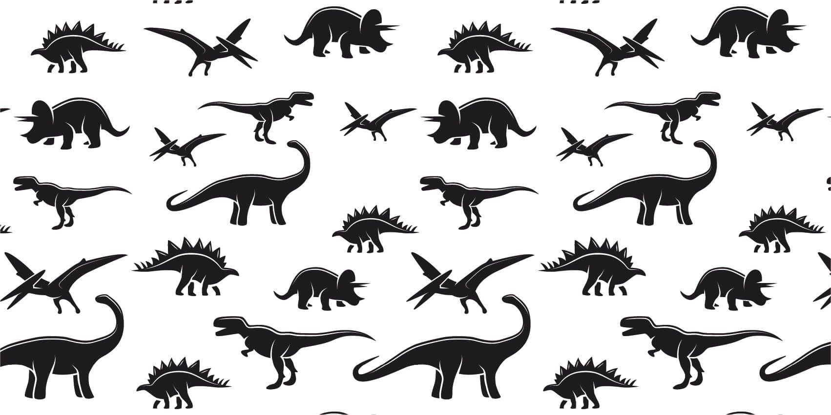 Dinosaurs - Zwarte dino's  - Kinderkamer