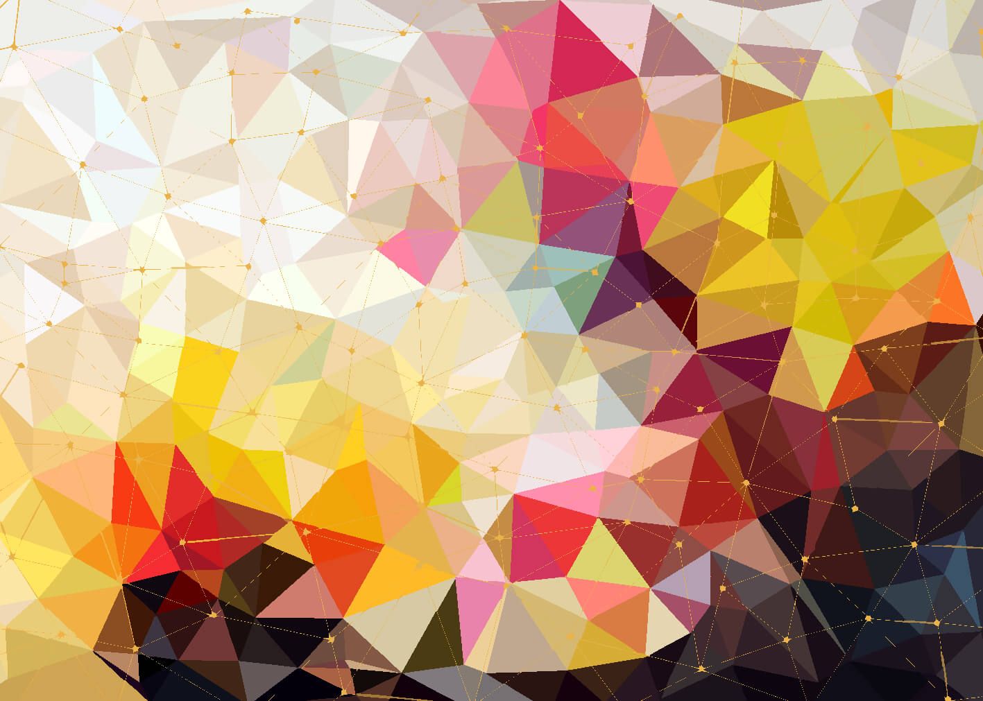 Other - Print van kleurrijke driehoeken - Slaapkamer