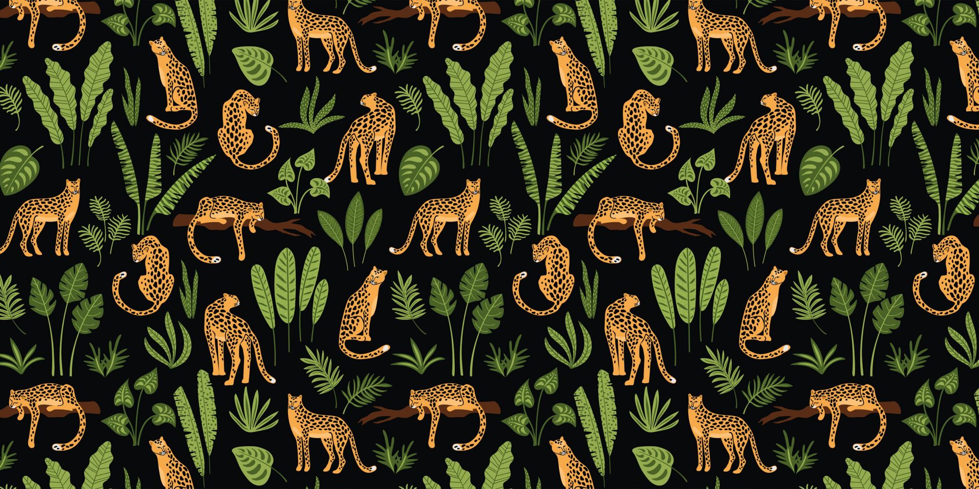 Wzór lamparta na czarnym tle