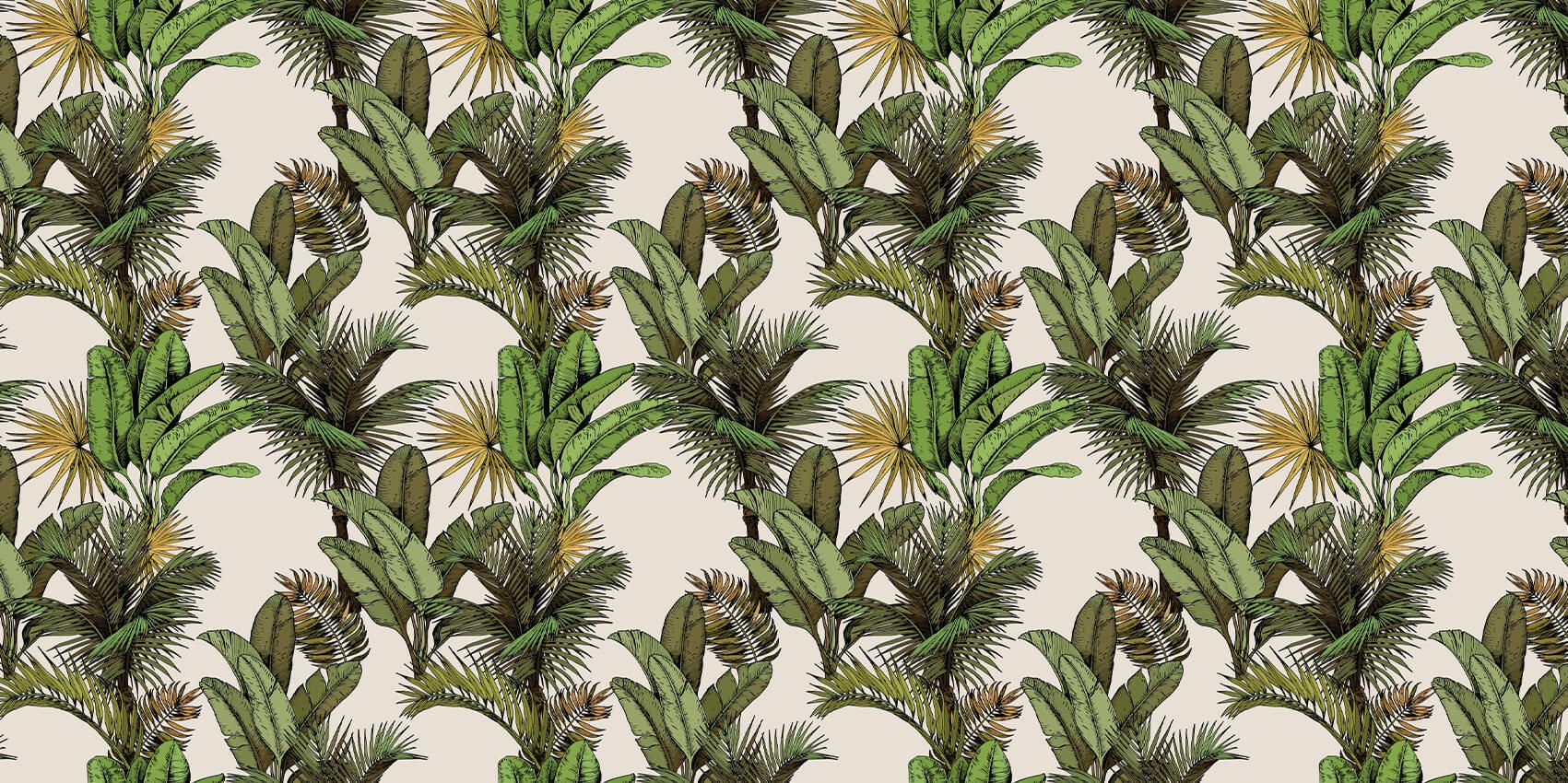 Tropikalne liście palm i bananów