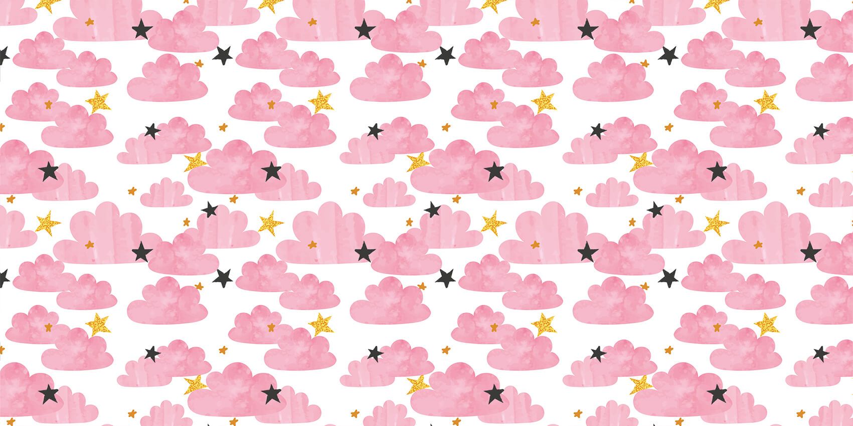 Akwarelowe chmury, różowe