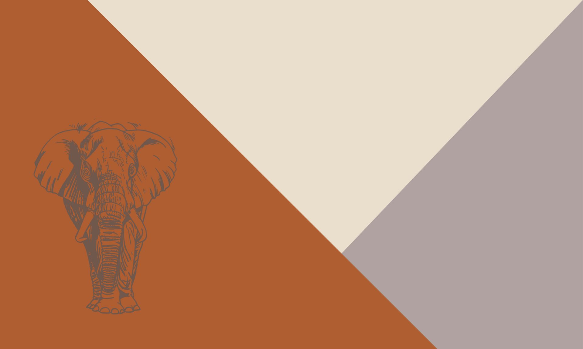 Rdzawe trójkąty ze słoniem