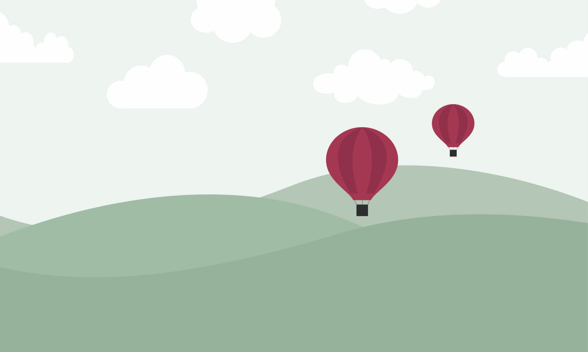 Wzgórza z balonami na gorące powietrze