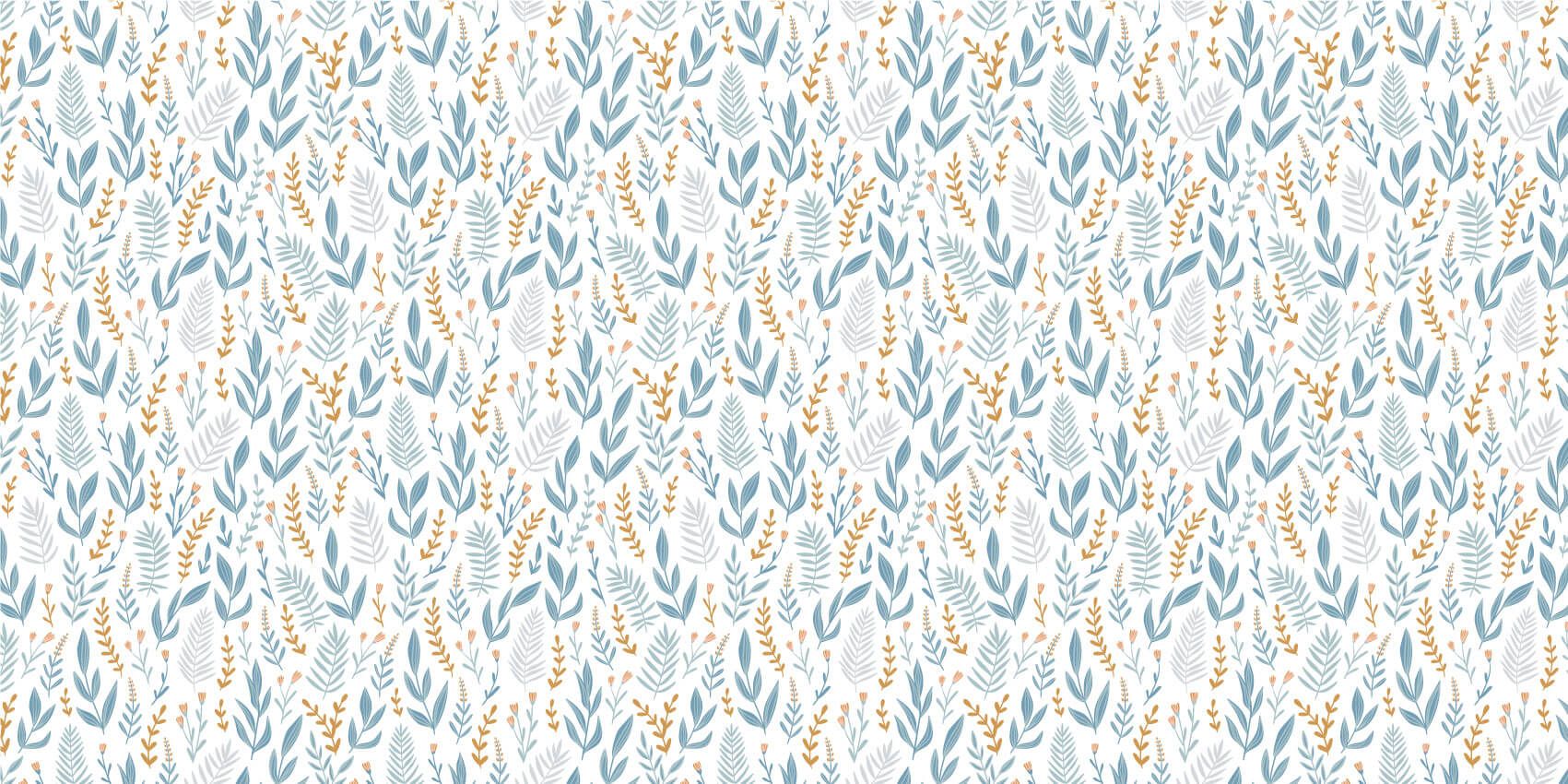 Niebieski wzór liści