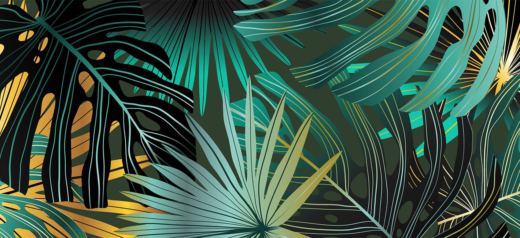 Panorama tropikalnych liści