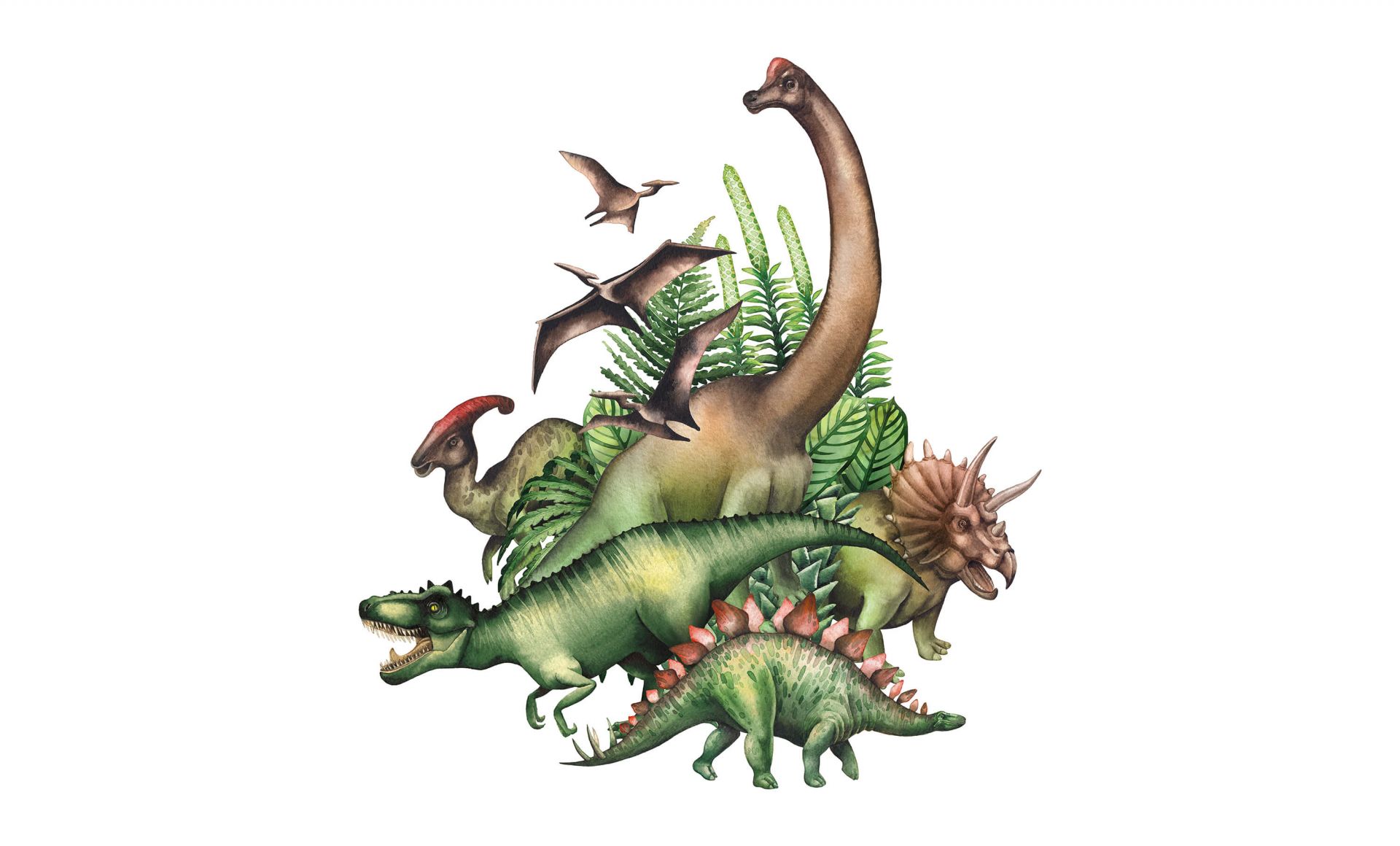 Akwarelowe dinozaury