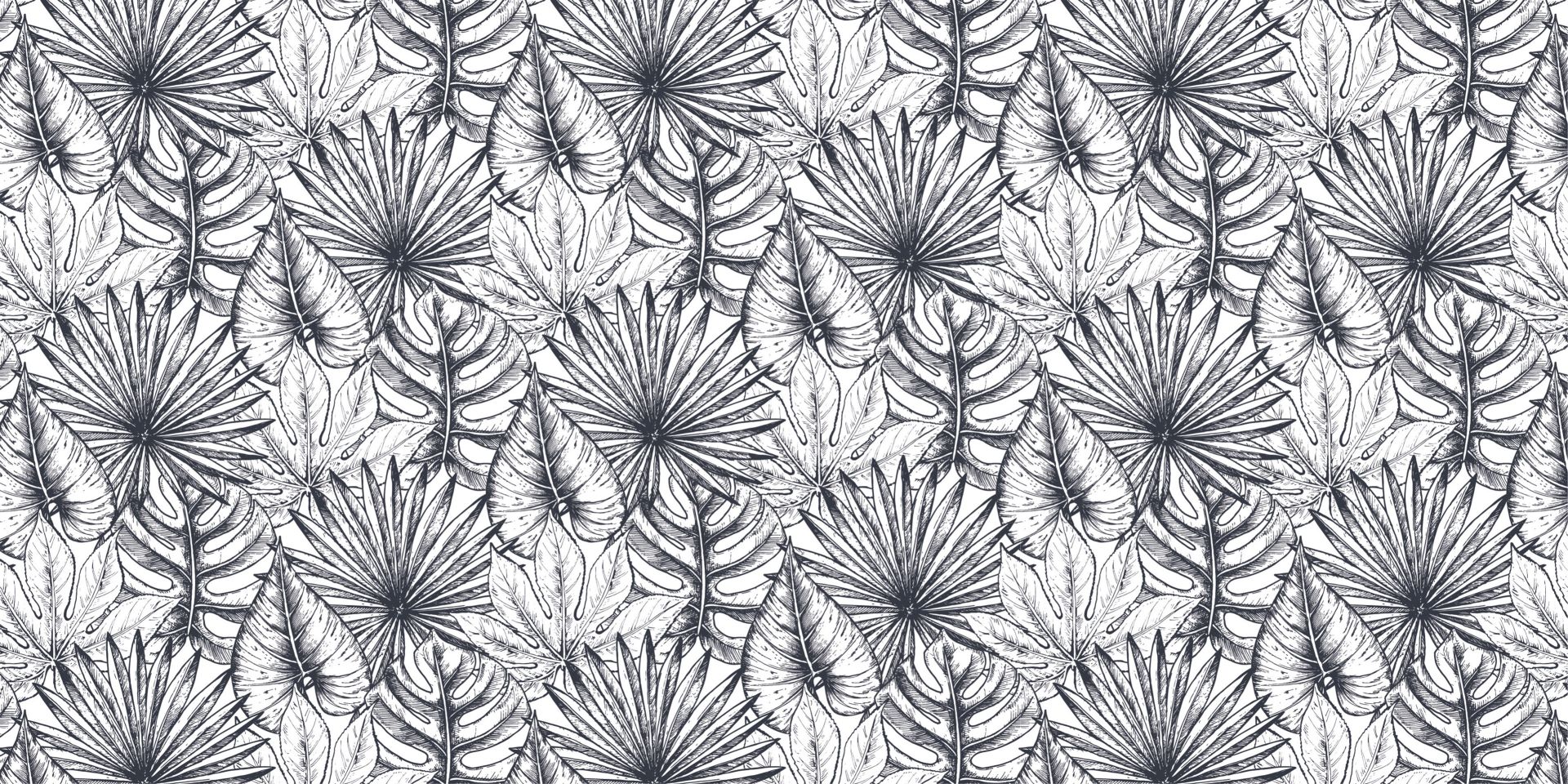 Białe rysowane liście