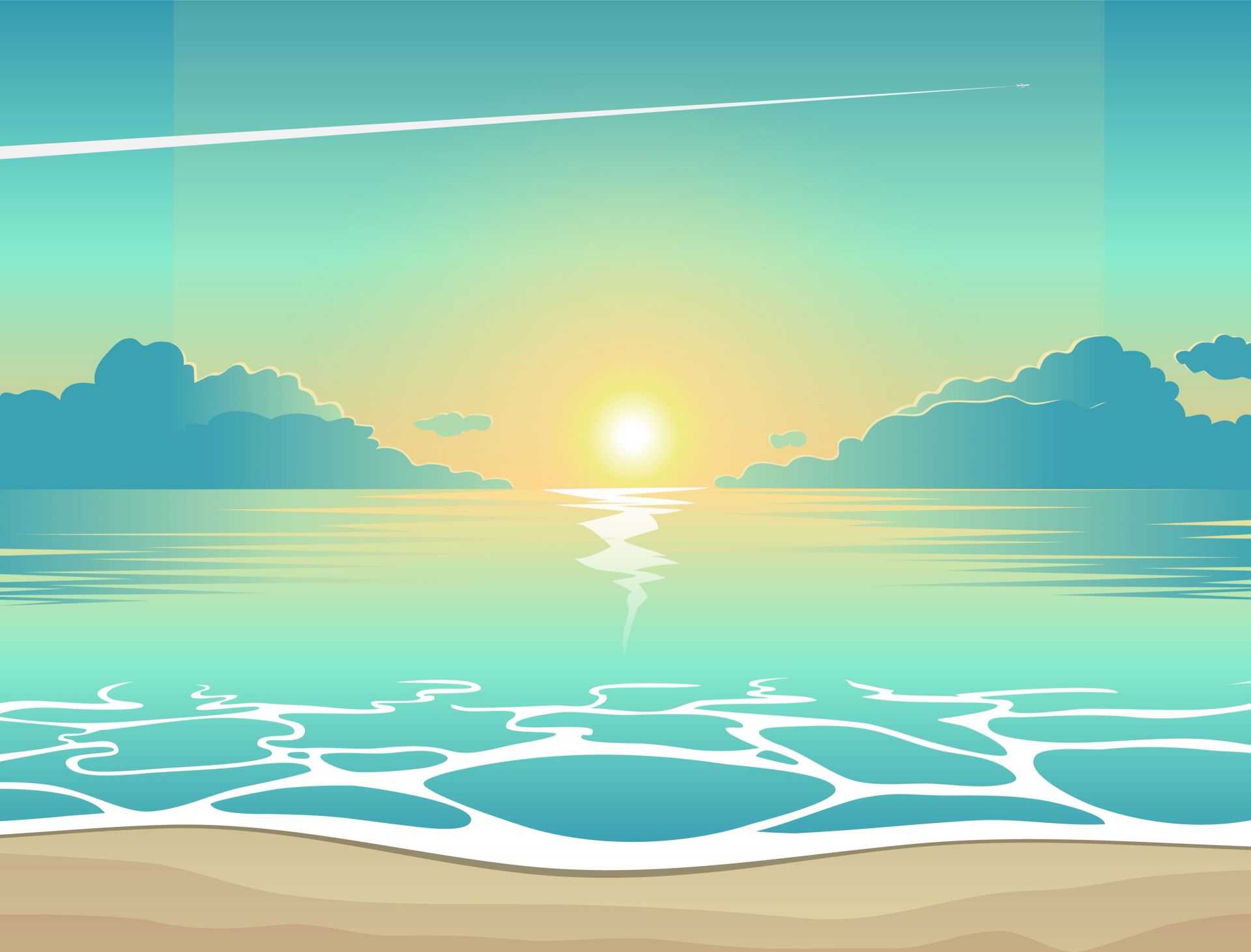 Narysowany wschód słońca