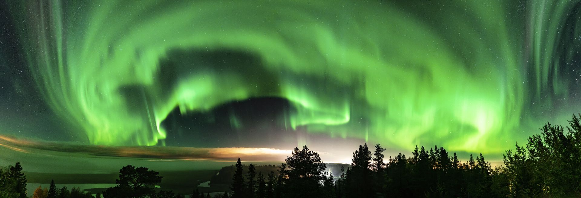 Zielona Aurora Borealis