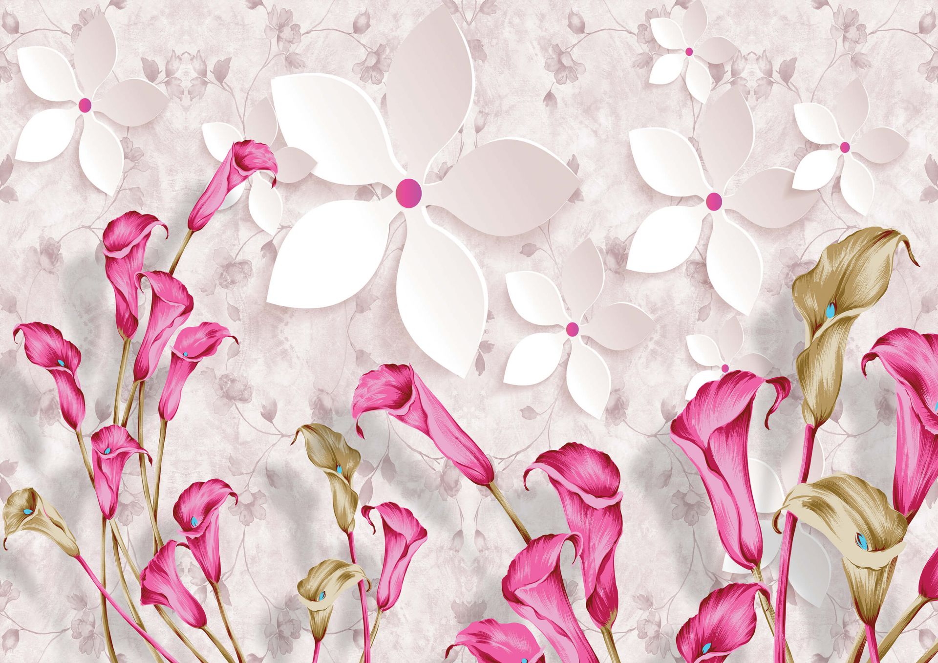 Różowo-białe kwiaty