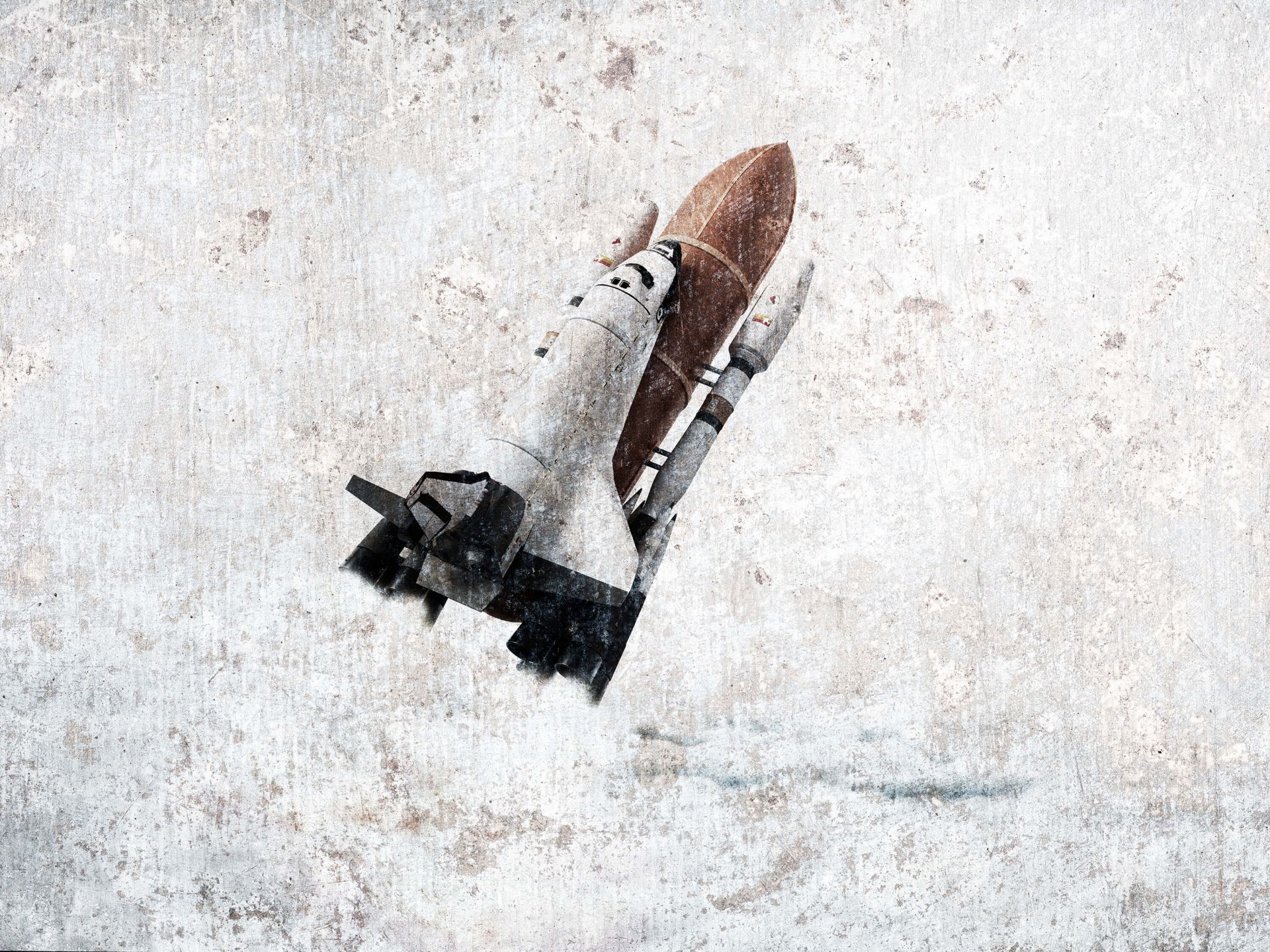 Spaceshuttle na betonie