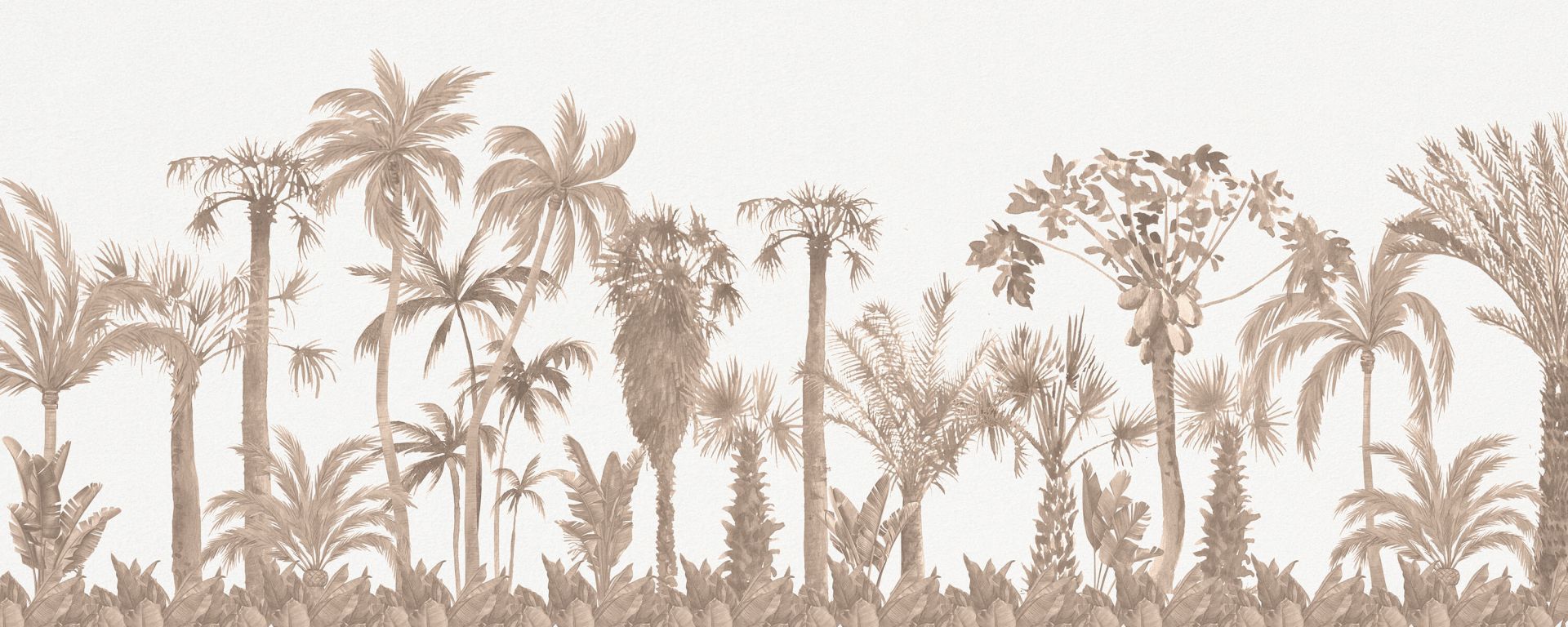 Motyw dżungli w kolorze taupe