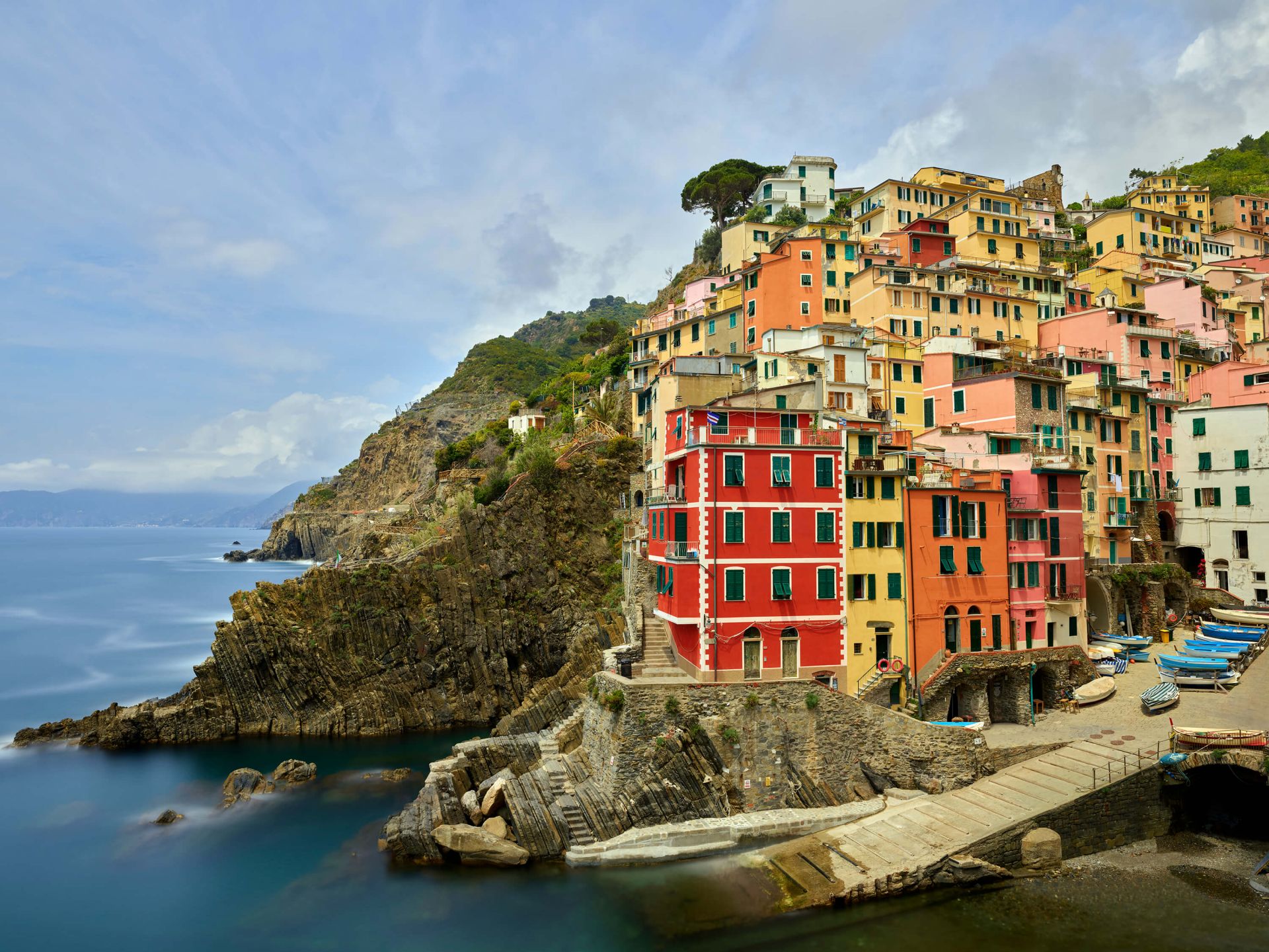 Włoskie domki na wybrzeżu