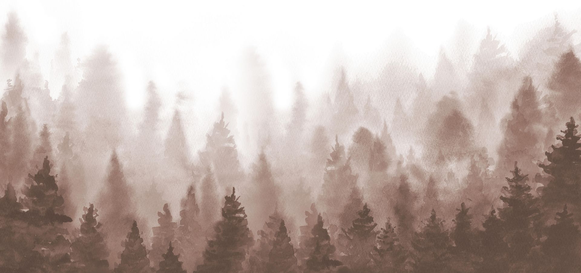 Las wykonany akwarelą