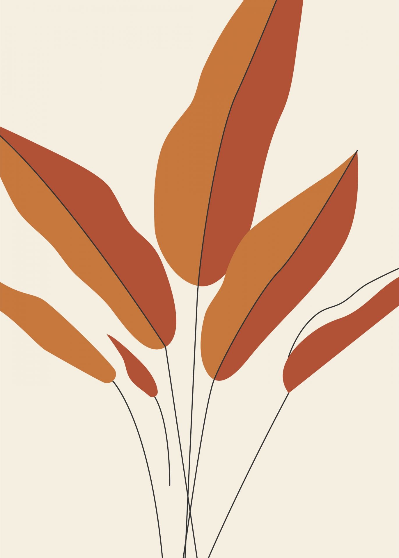 Minimalistyczna czerwona roślina