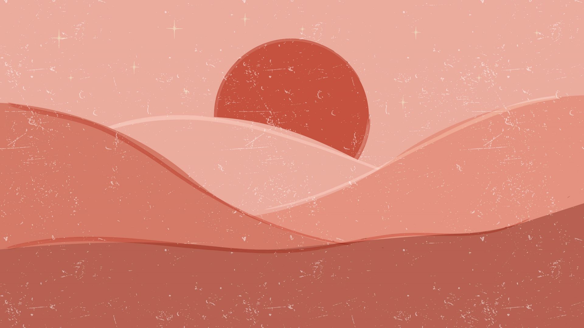 Czerwone fale na tle słońca