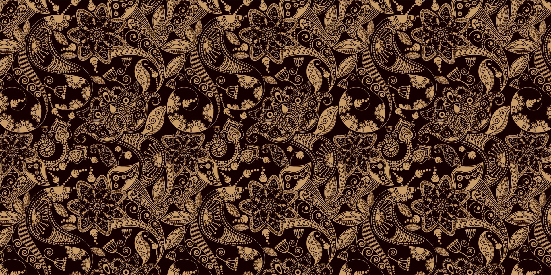 Złote wzory kwiatowe