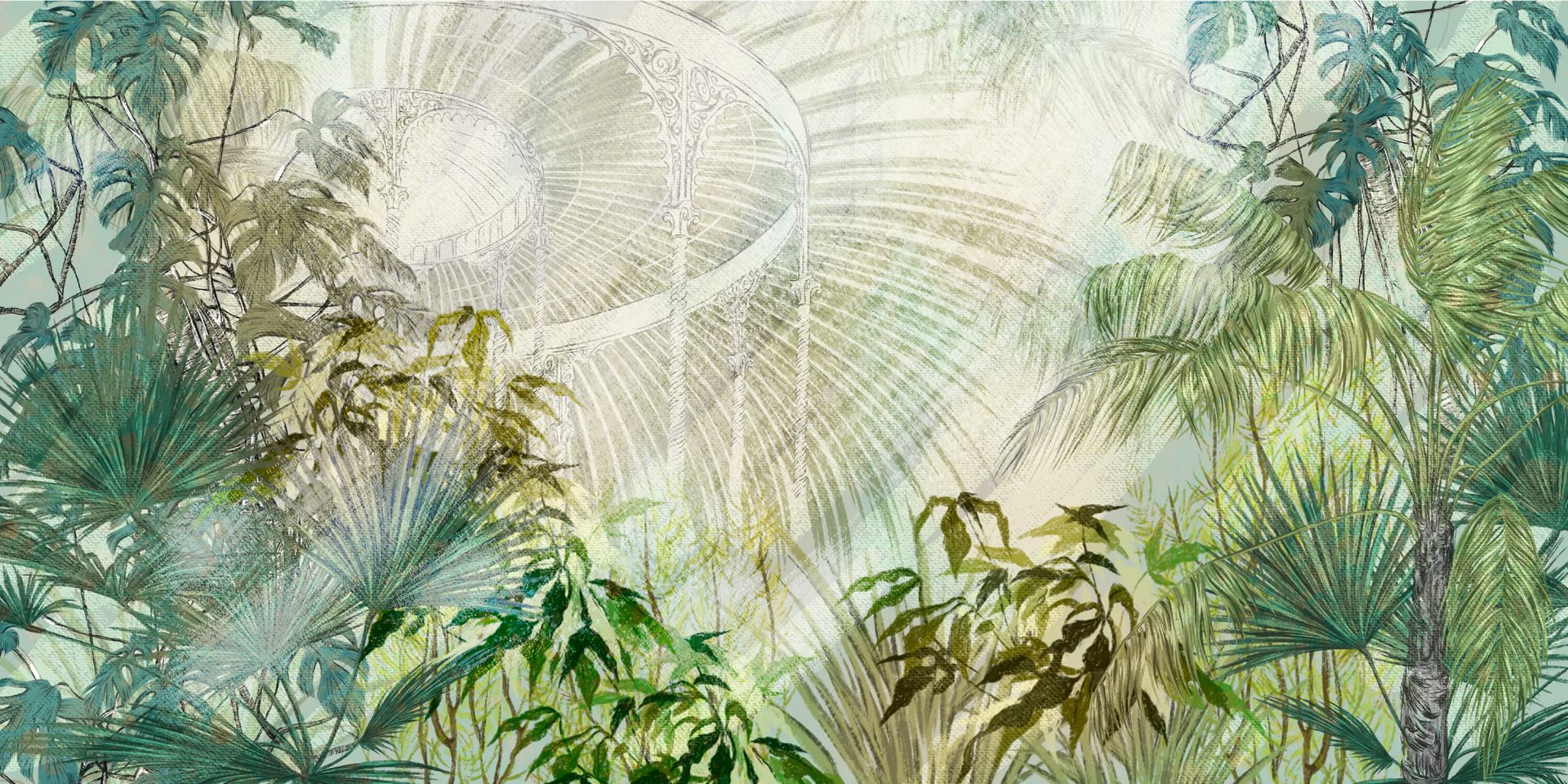 Szklarnia z roślinami tropikalnymi