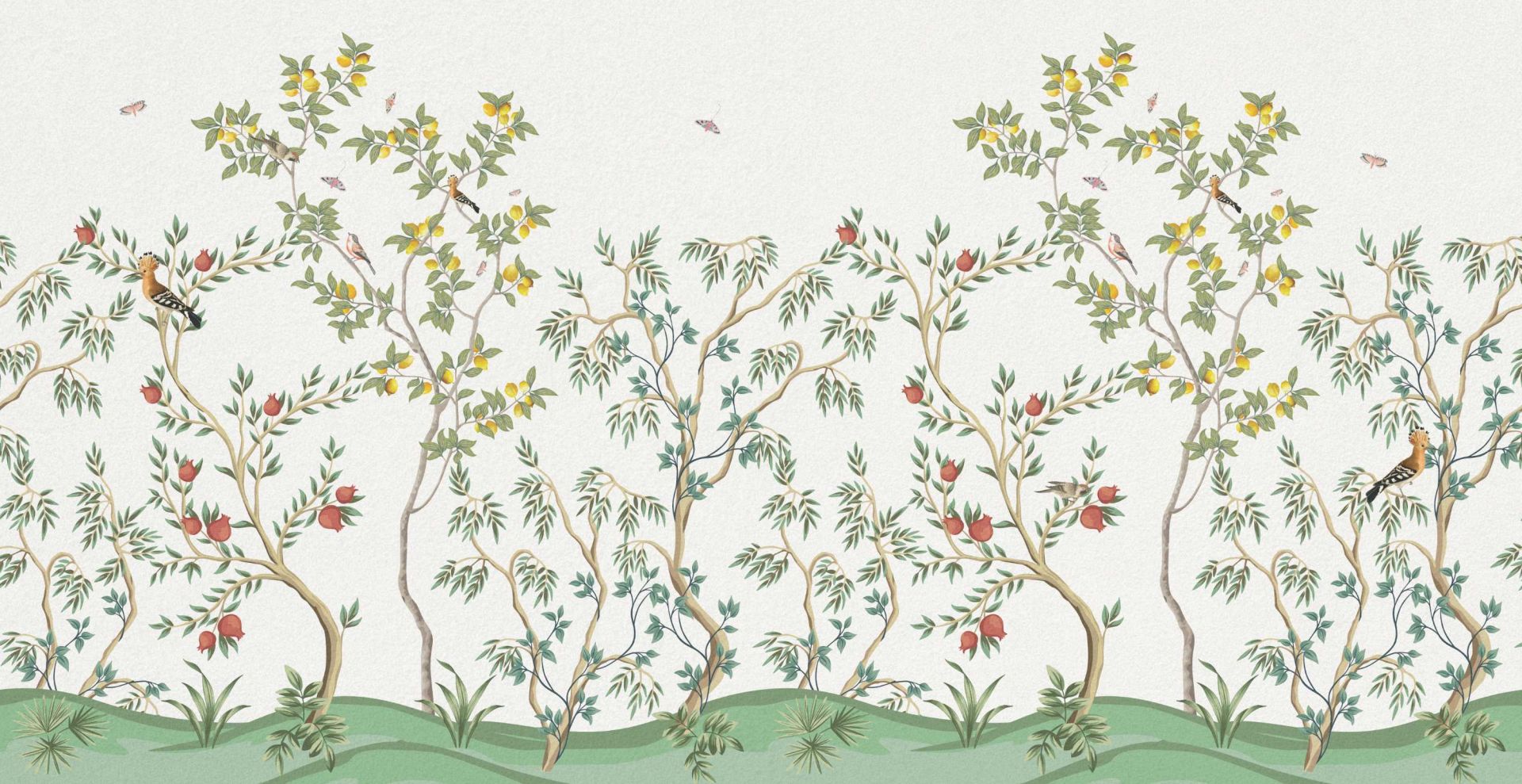 Krajobraz z drzewami owocowymi