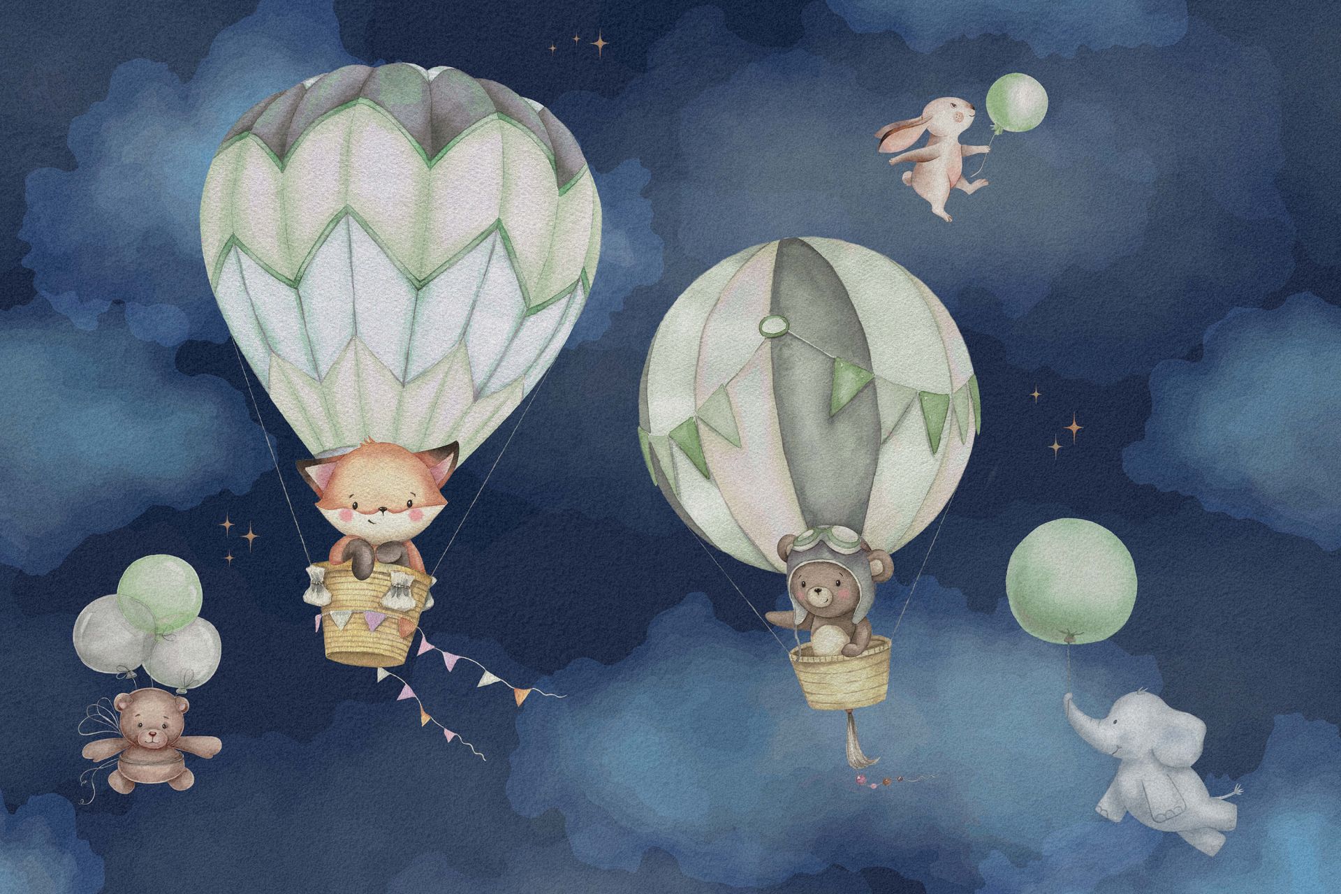 Latające zwierzęta - zielone