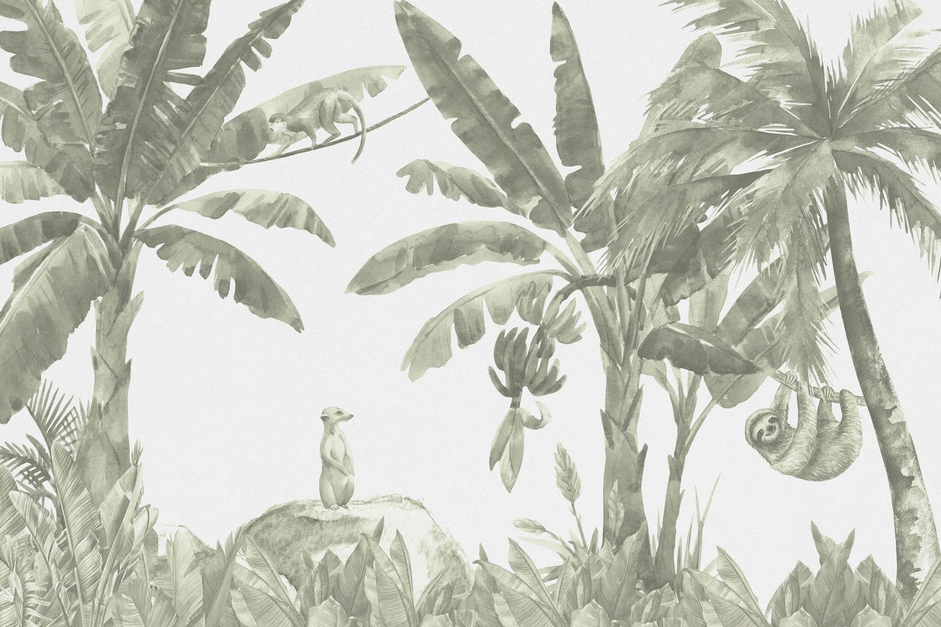 Małe zwierzęta z dżungli w kolorze zielonym