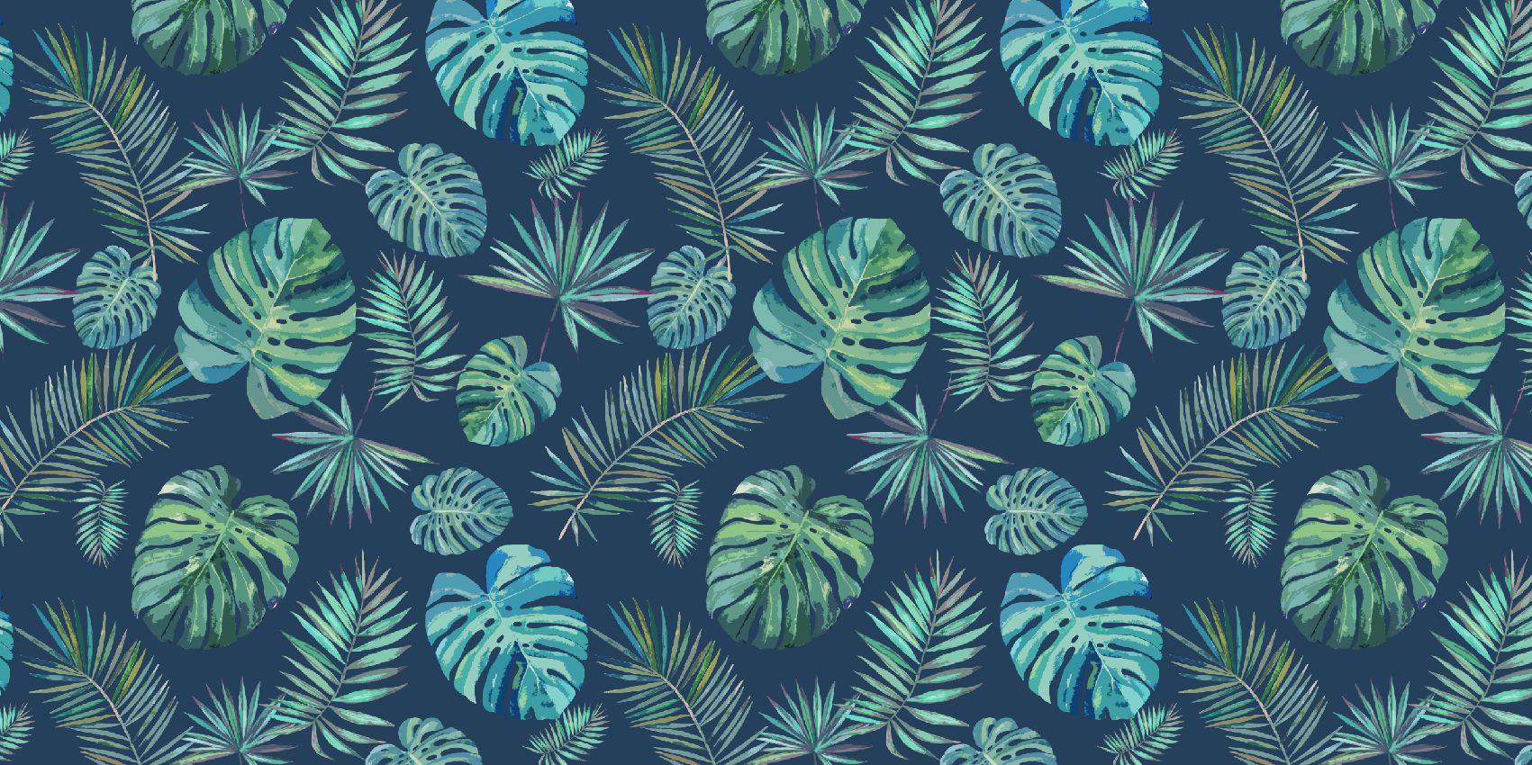 Liście palmowe i monstera