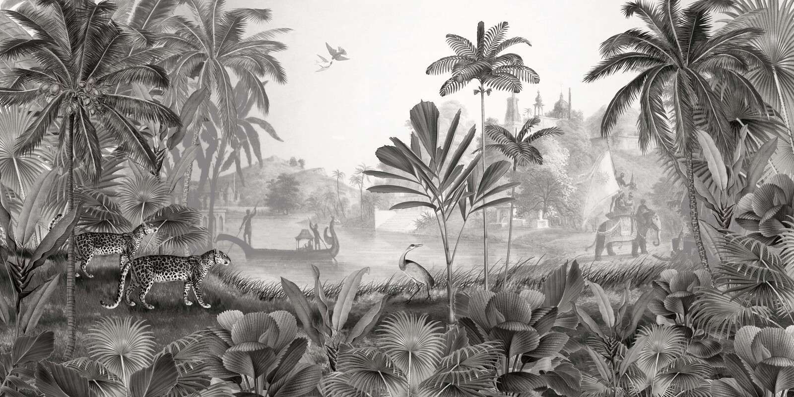 Leopard Landscape - Black and White