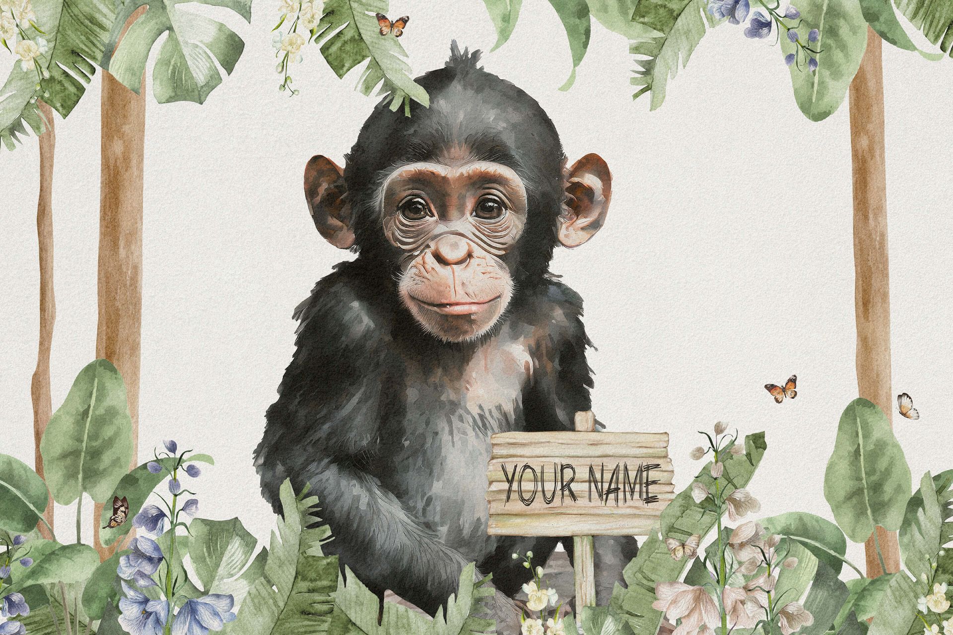 Mały szympans w dżungli