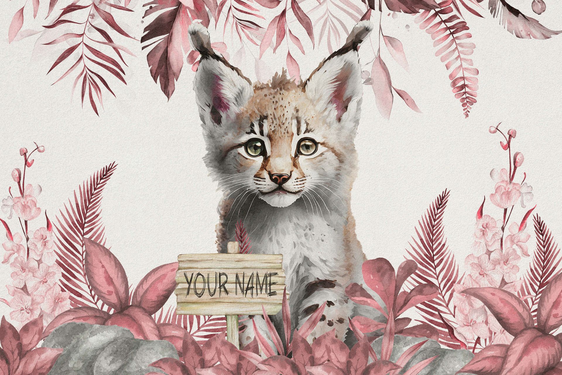 Mały ryś w dżungli różowy