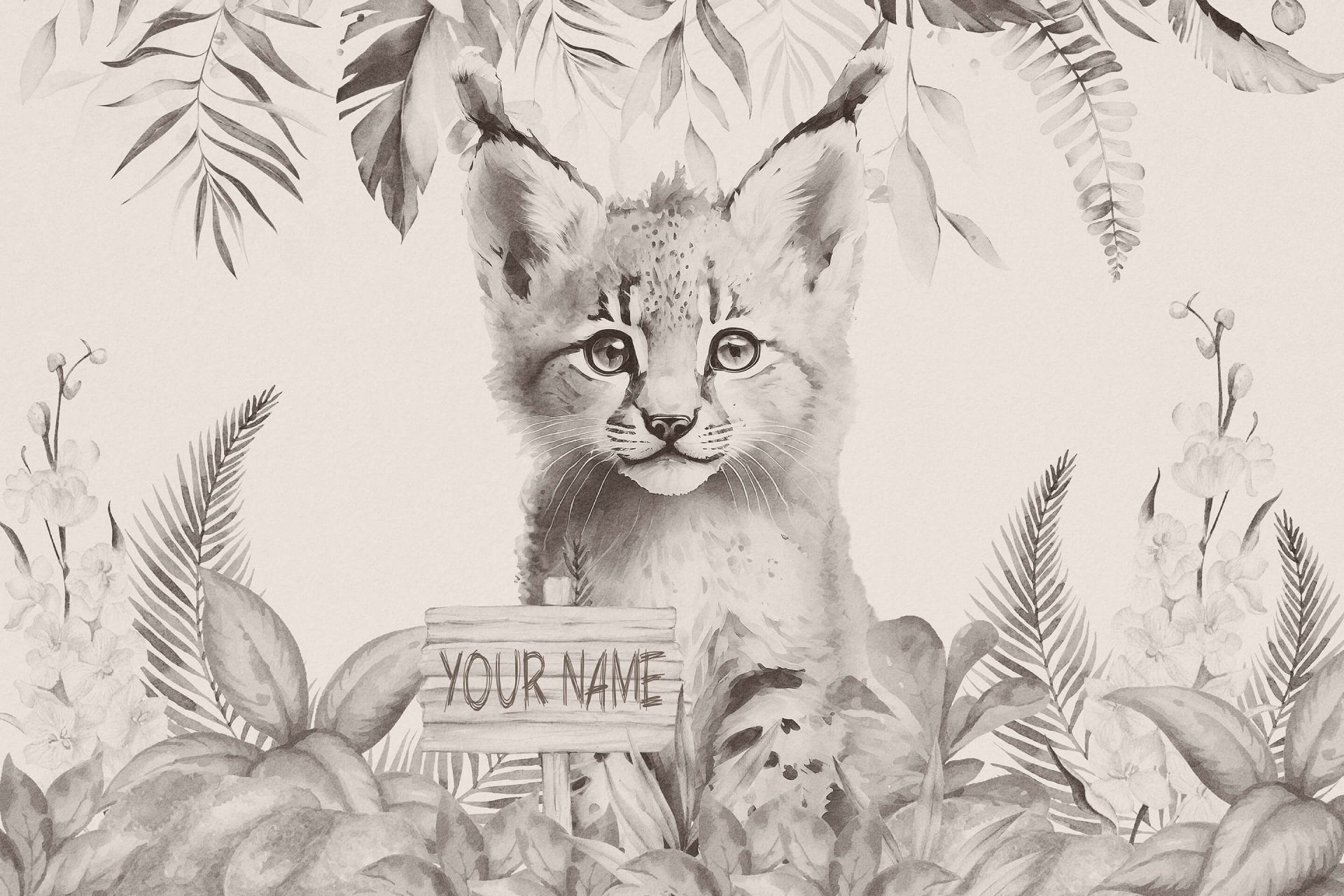 Mały ryś w dżungli beżowy