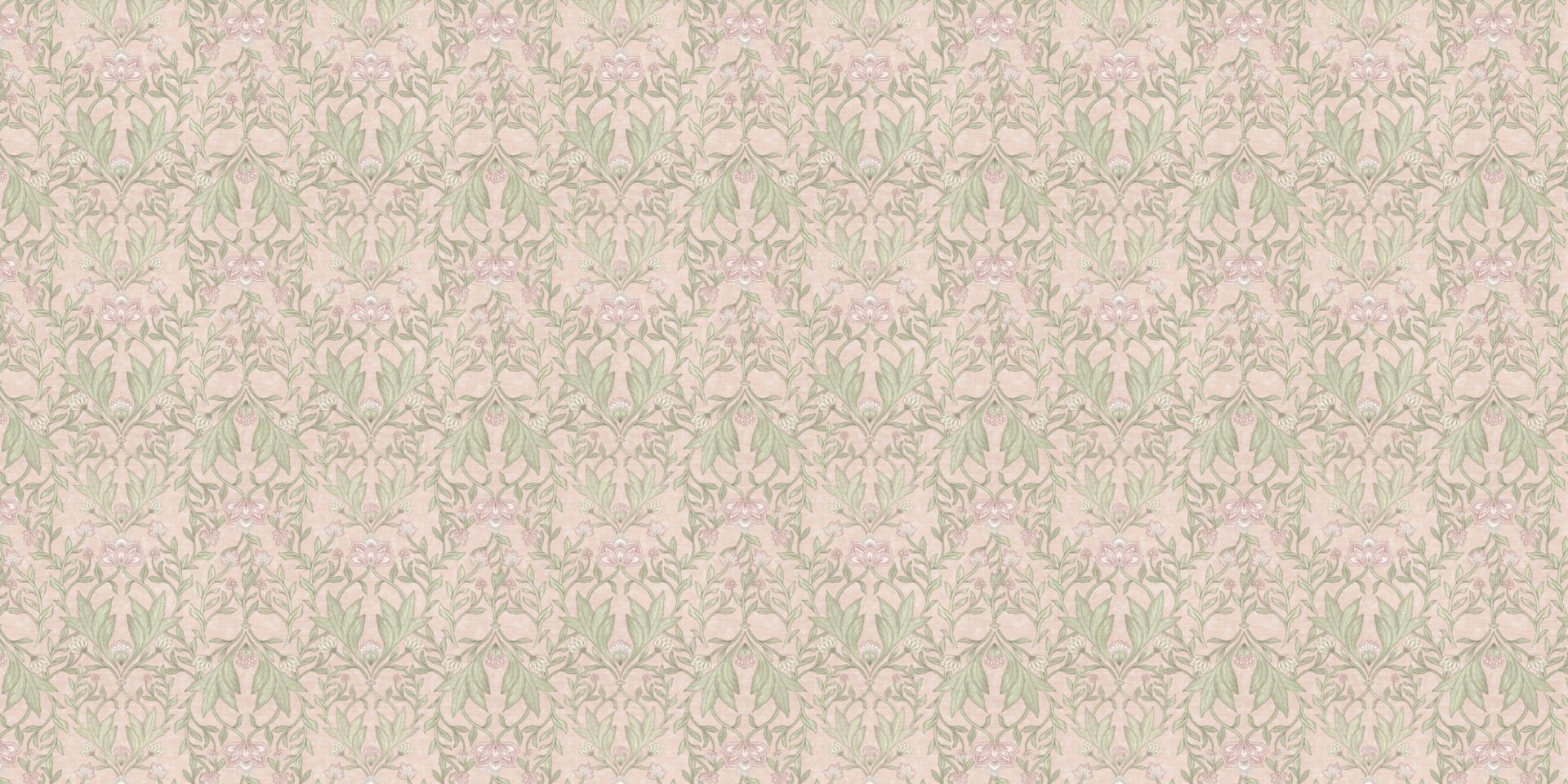 Kwiatowy adamaszek Morris - pastelowy róż