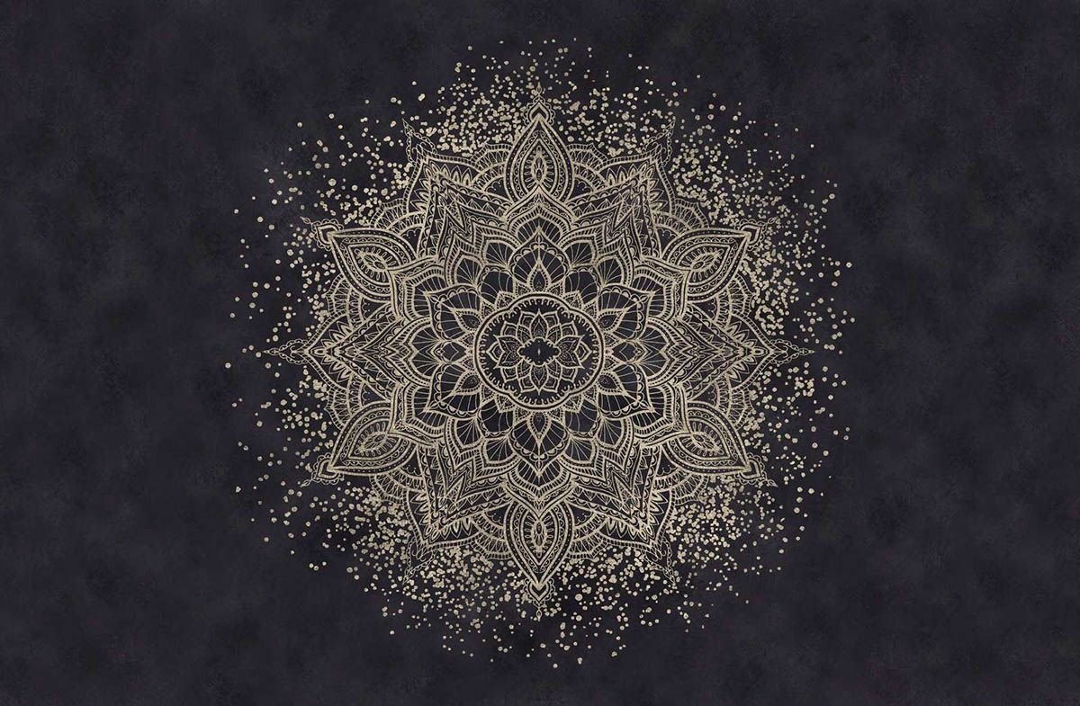 Golden Sparkling Mandala - ciemny granatowy
