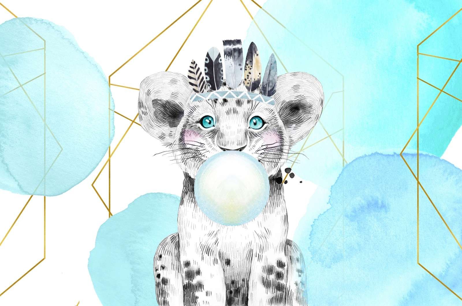 Indyjskie lwiątko z dzwoneczkiem z gumy balonowej