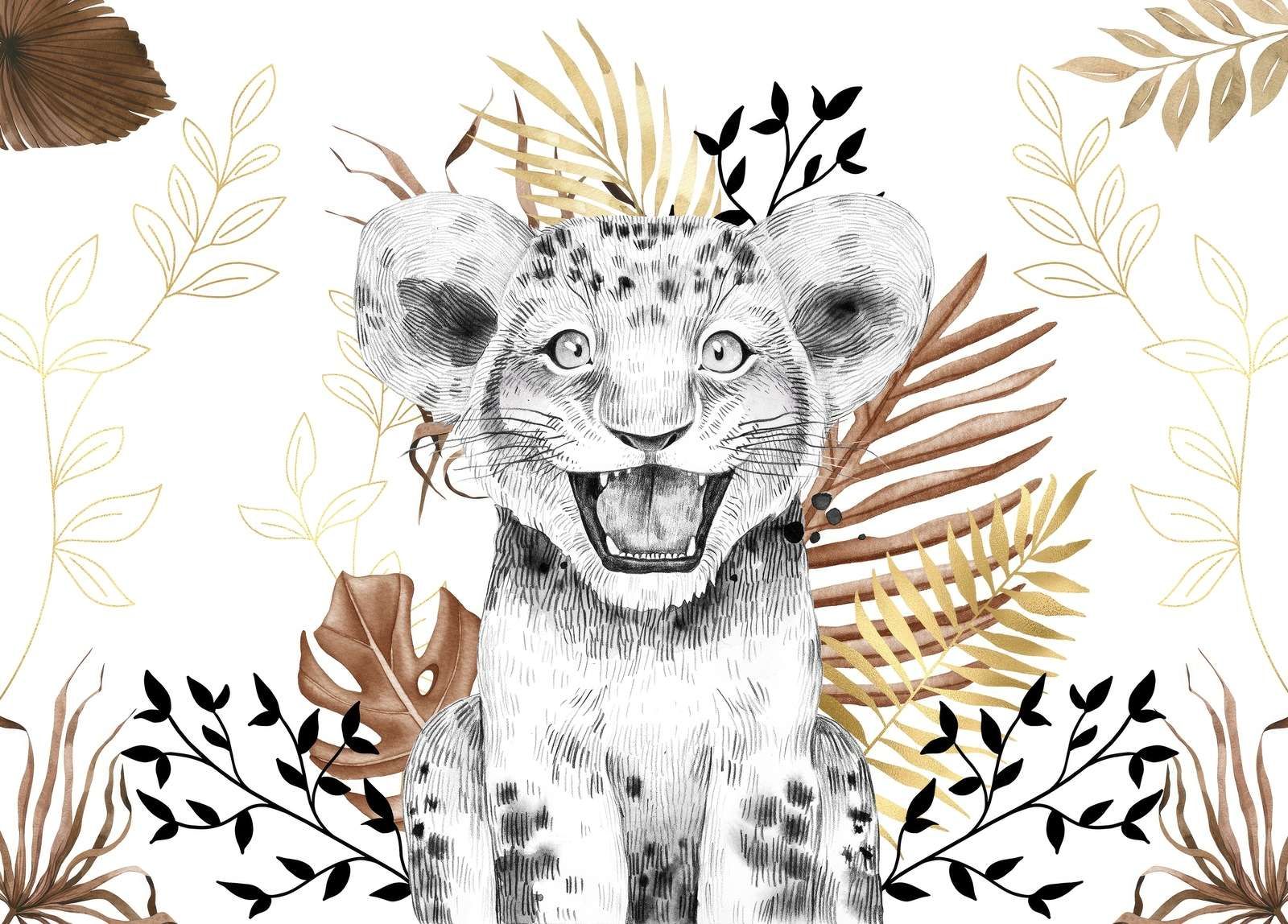 Brązowe i złote lwiątko