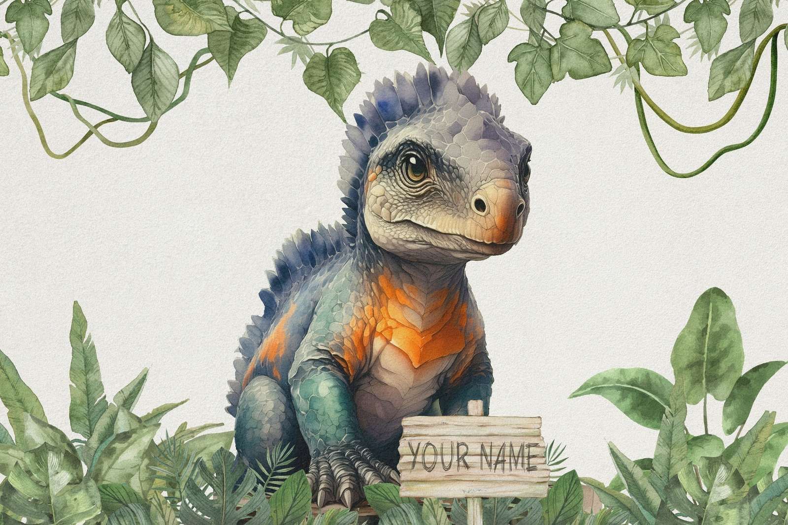 Młody ankylozaur w dżungli